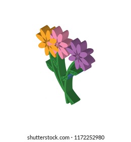 Flowers isometric left top view 3D icon