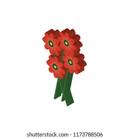 Flowers isometric left top view 3D icon