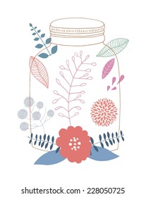 Flowers in a jar.