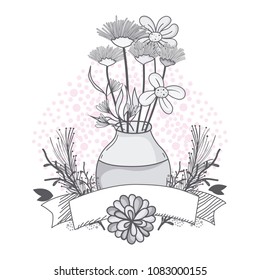 Flowers in jar glass