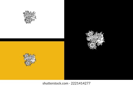 Flowers in jar. Wildflowers in glass bottle. Vector outline illustration