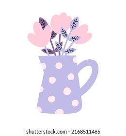 Flowers in a Jug Hand-drawn Vector Illustration