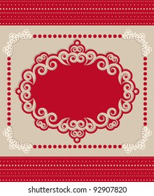 Flowers with lace ornaments on background. Vector