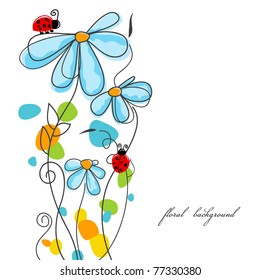 Flowers and ladybugs love story