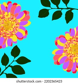 Flores con plantilla de fondo de hoja para tarjetas, postales, tarjeta de invitación, invitación de fiesta, tarjeta de saludo y muchas más