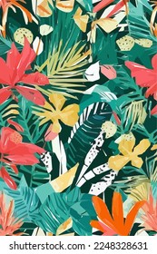 Flowers, leaf, branch. Hand drawn floral watercolor vector illustration for fabric. Vector background for your design.