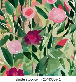 Flowers, leaf, branch. Hand drawn floral watercolor vector illustration for fabric. Vector background for your design.