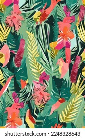 Flowers, leaf, branch. Hand drawn floral watercolor vector illustration for fabric. Vector background for your design.