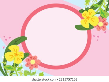 Flores y hojas con diseño de cubierta circular.