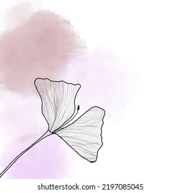 Flowers and leaf continuous Line art . Abstract Contemporary collage of geometric shapes in a modern trendy style. Vector for Beauty Concept, t-Shirt Print, postcard, poster