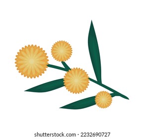 flowers leaf icon flat isolated