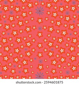 Flowers and leaf repeat  patterns for textiles