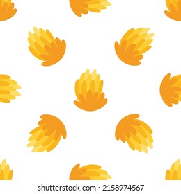 Flowers and leaf seamless pattern. Scandinavian style background. Vector illustration for fabric design, gift paper, baby clothes, textiles, cards