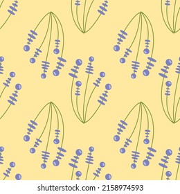 Flowers and leaf seamless pattern. Scandinavian style background. Vector illustration for fabric design, gift paper, baby clothes, textiles, cards