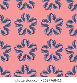 Flores y hojas de textil patrón de trabajo de arte