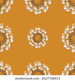 flowers and leaf textile pattern art work
