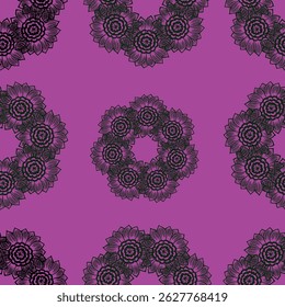 flowers and leaf textile pattern art work