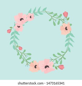 flowers and leafs crown decorative