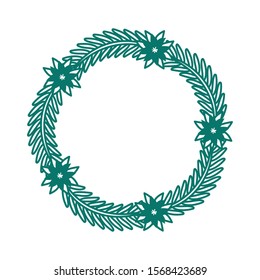 flowers leafs crown isolated icon vector illustration design
