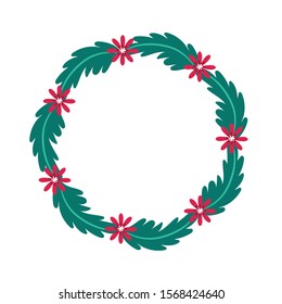 flowers leafs crown isolated icon vector illustration design