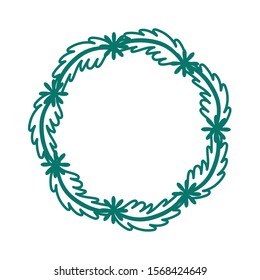 flowers leafs crown isolated icon vector illustration design
