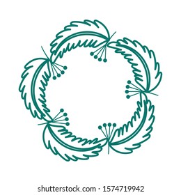 flowers leafs crown isolated icon vector illustration design