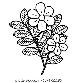 flowers and leafs decorative icon