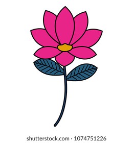 flowers and leafs decorative icon