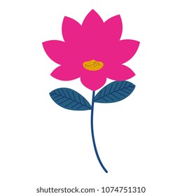 flowers and leafs decorative icon