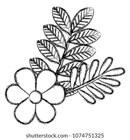 flowers and leafs decorative icon
