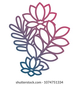 flowers and leafs decorative icon