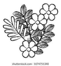 flowers and leafs decorative icon
