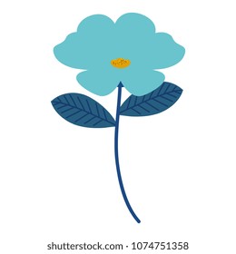 flowers and leafs decorative icon