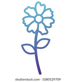 flowers and leafs decorative icon