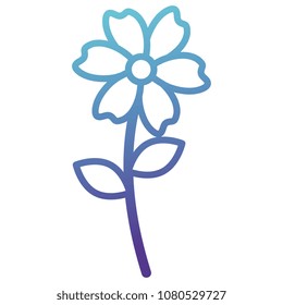 flowers and leafs decorative icon