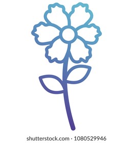 flowers and leafs decorative icon