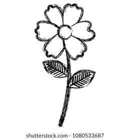 flowers and leafs decorative icon