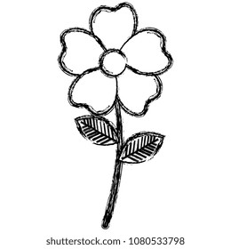flowers and leafs decorative icon