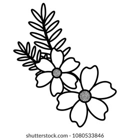 flowers and leafs decorative icon