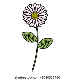 flowers and leafs decorative icon