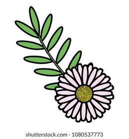flowers and leafs decorative icon