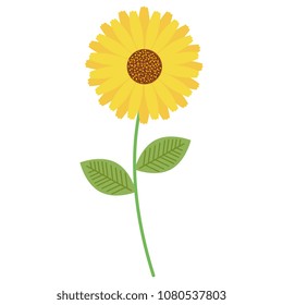 flowers and leafs decorative icon