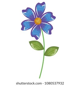flowers and leafs decorative icon