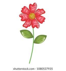 flowers and leafs decorative icon