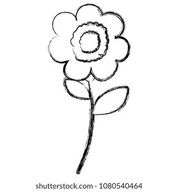 flowers and leafs decorative icon