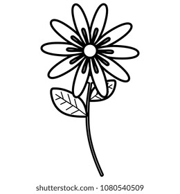 flowers and leafs decorative icon
