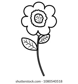 flowers and leafs decorative icon