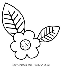 flowers and leafs decorative icon