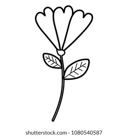 flowers and leafs decorative icon