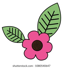 flowers and leafs decorative icon
